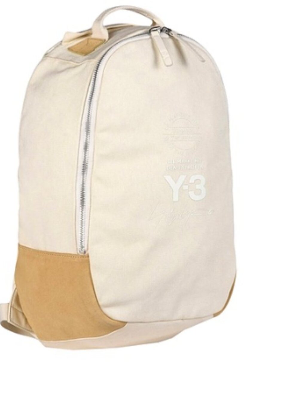 Y-3 by Yohji Yamomoto Backpack White 100% Cotton Twill